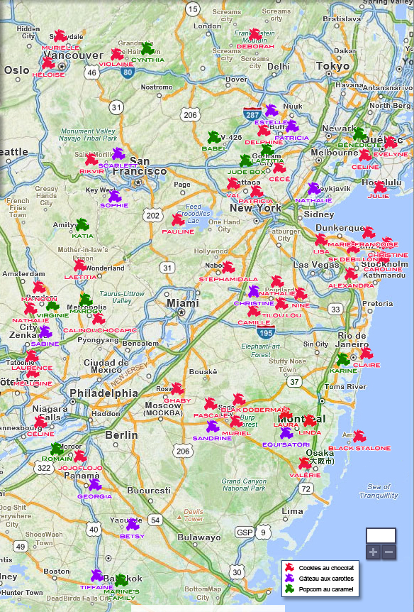 Carte des bonnes adresses de CARAMEL