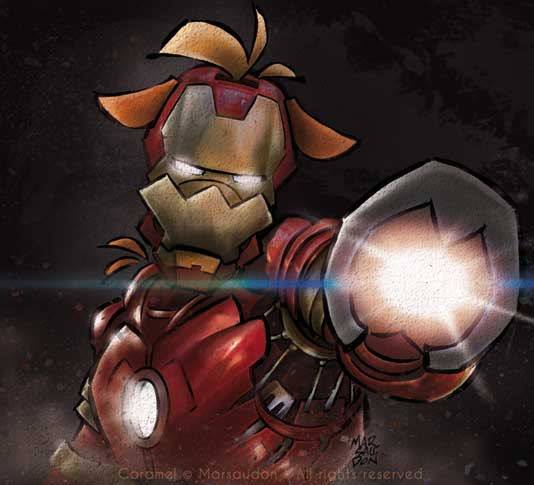 CARAMEL transformé en Iron Man